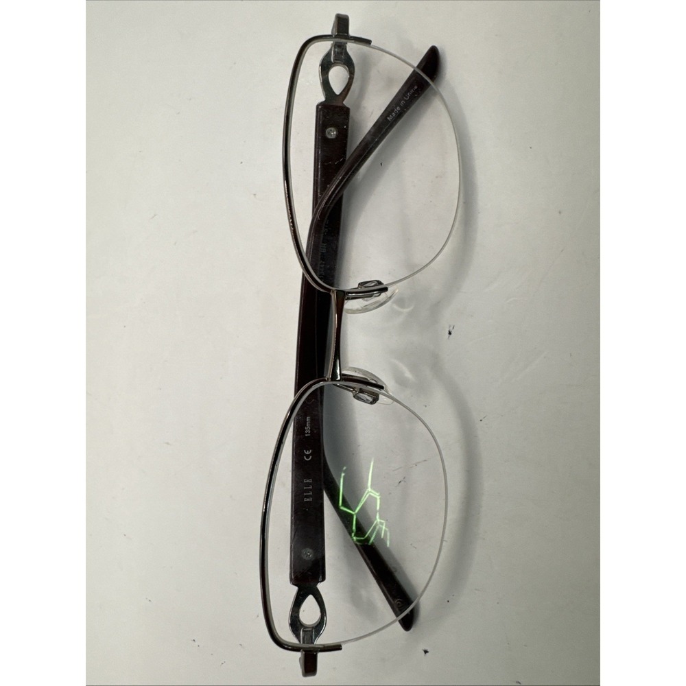 ELLE Eyeglasses Frame EL13447 BK 51-17-135 Black/Silver‎ Half Rim X330